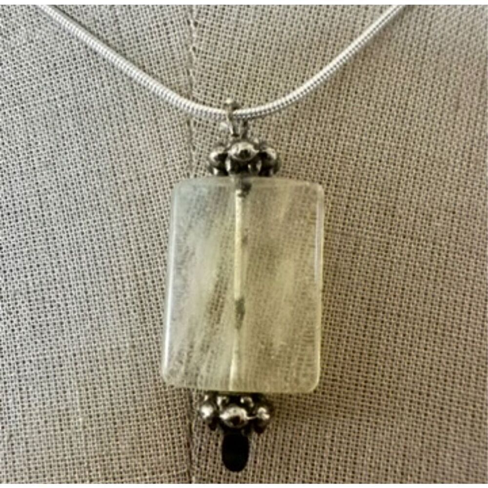 Artisan yellow Glass Pendant Necklace